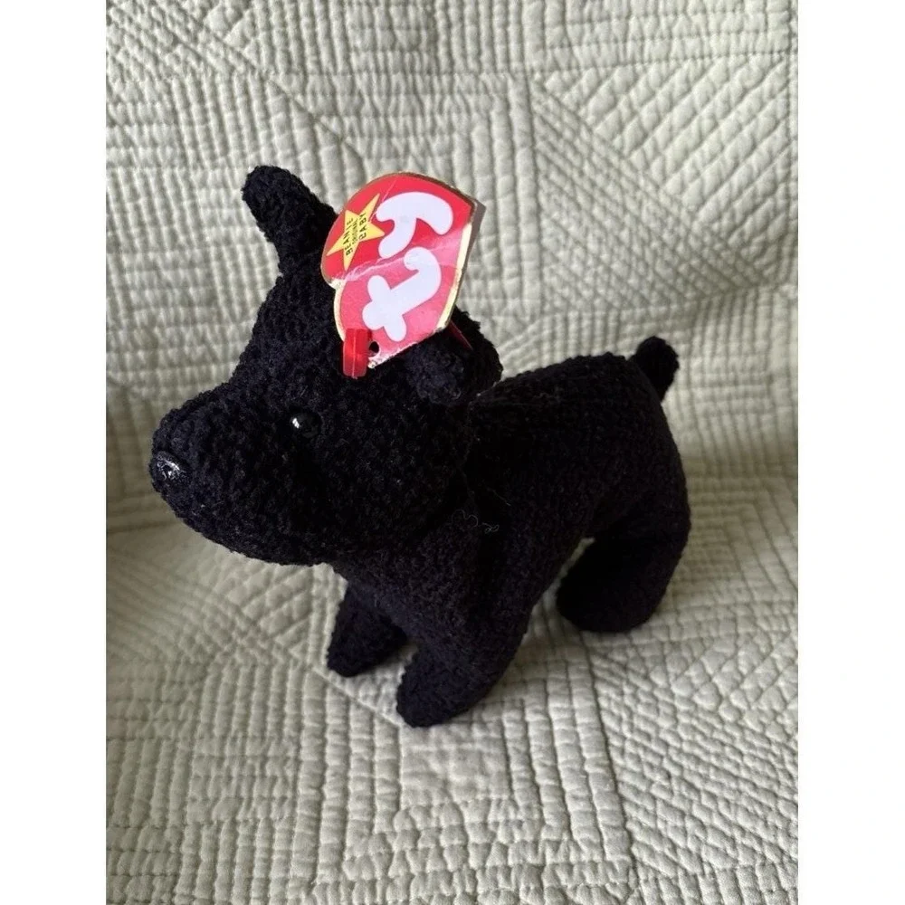 Vtg TY Beanie Baby Scottie The Terrier Black Dog 1996 PVC Pellets 4102 NWT